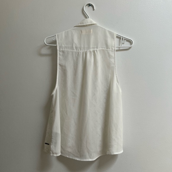 Hollister Lace Button Up Sleeveless Collared Chiffon Top S - Picture 4 of 4